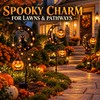 Solar Halloween Garden Stake Light, Black Cat Pumpkin Moon Outdoor