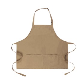 MIKI WELL Short Bib Apron - Waterdrop Resistant Aprons with Buckle Pockets Cooking Kitchen, Restaurant Aprons for Women Chef (Deep khaki)