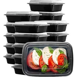 AMD Nexus (20 Pack, 28oz) 1 Compartment Plastic Meal Prep Containers - Reusable BPA Free Food Containers with Airtight Lids - Microwavable, Freezer and Dishwasher Safe