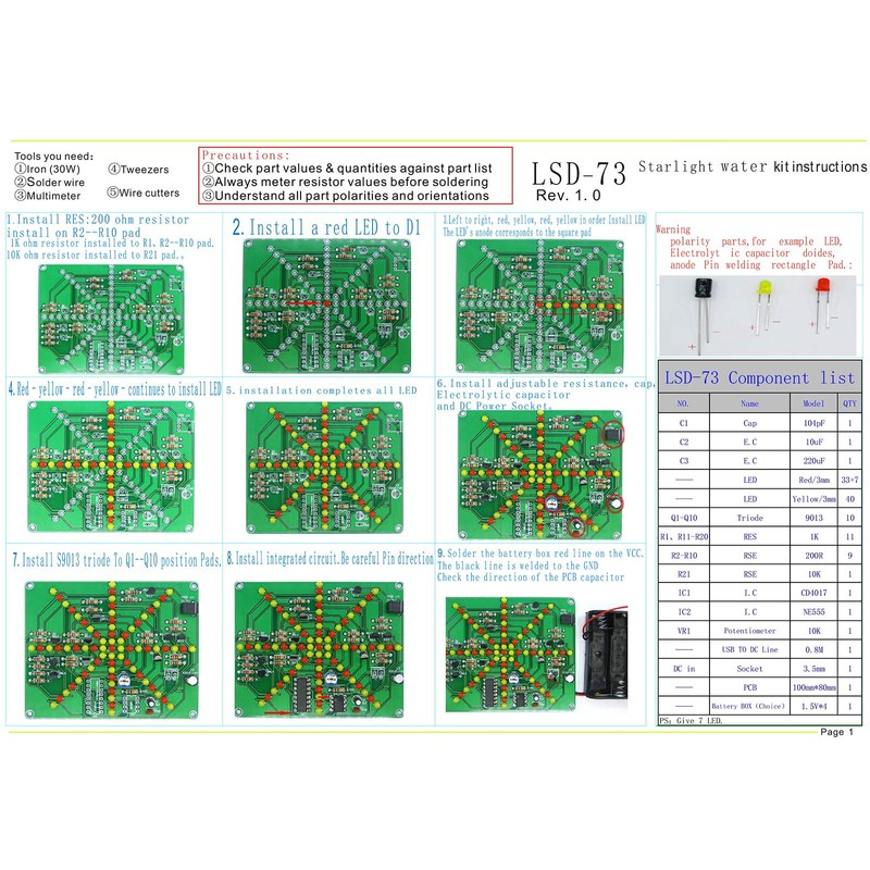 Gikfun Electronic LED Flashing Lights Soldering Practice Board PCB DIY