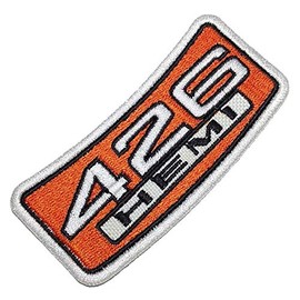 CAR108T Motor V8 Hemi 426 Embroidered Patch Iron or Sew to Kart Race Suit Shirt Cap Size 3,54×1,65 in
