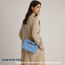 Ausing Denim Commuting Messenger Bags - Large Capacity Lightweight Casual Crossbody Women Bags - Bule Vintage Adjustable Strap Retro Sling Shoulder Bag