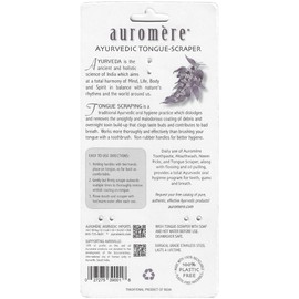 Auromere Tongue Cleaner, Ancient Oral Hygiene, Eco Friendly, Zero Waste, Stainless Steel, Eliminate Bad Breath (1 Pack)