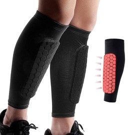 Football Sock Sleeves, Soccer Shin Guards Sleeves, OXFUZZ 1 Pair Football Shin Guards, Football Shin Pads, Calf Protective Sleeve Professional Crashproof Shin Guards for Men, Women and Youth (M)