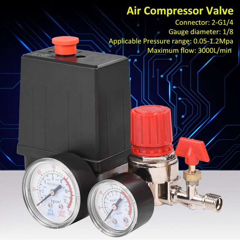 Air Compressor Pressure Switch Control Valve, 90-120 PSI Pressure Regulator