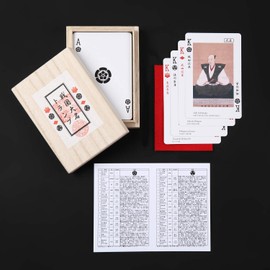 Sengoku Daimyo Playing Cards Premium Paulownia Box with Character Description, Suit with Daimyo Family Crest, Warlords and Castle Picture