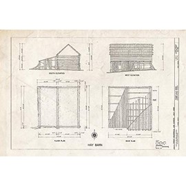 Historic Pictoric : Blueprint HABS WVA,45-HINT.V,1- (Sheet 14 of 14) - Trump-Lilly Farm, Hinton, Summers County, WV 36in x 24in