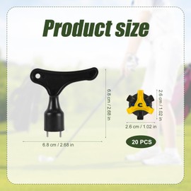 20pcs Golf Shoe Spikes with Wrench, Golf Shoe Cleats Replacement Anti-Skid Golf Spikes Pins Golf Shoe Spikes Screw in for Golf Players Golf Lovers