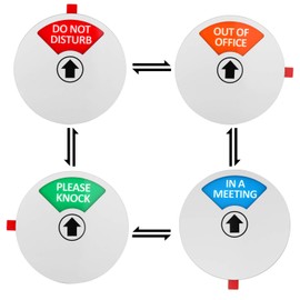 Kichwit Privacy Sign, Do Not Disturb Sign, Out of Office Sign, Please Knock Sign, In a Meeting Sign, Office Sign, Conference Sign for Offices, 5 Inch, Silver