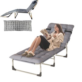 Indoor/Outdoor Deck Chair With Cotton Pads For Beach Yard Terrace Pool Lawn