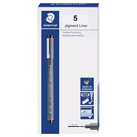 STAEDTLER 308 10-9 - Bolígrafo de punta fina para dibujo, dibujo, diario, 1 mm, negro, caja de 5 bolígrafos, 308 10-9