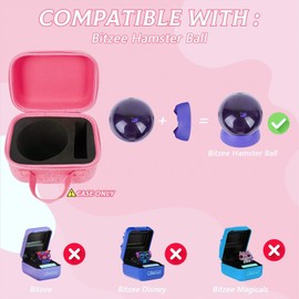 MGZNMTY Travel Case for Bitzee Hamster Ball Interactive Toy - Custom Foam Protective Carrying Box for Virtual Electronic Digital Pet Toy & Dock for Kids (Case Only) (Pink)