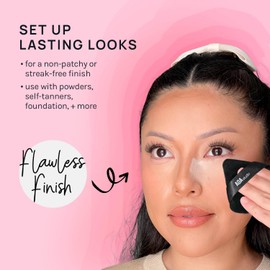 AOA Studio Velvet Puffs Makeup Puff Set of 6 Loose Powder Body Powder, Velour Makeup Blender Sponge Foundation Blending Sponges Set Beauty Makeup Tools(Black/Peach) (Small black/Big black/Heart black)