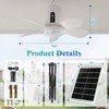 Solar Ceiling Fan Light, 18000mAh Reachargeable Gazebo Fan with Remote