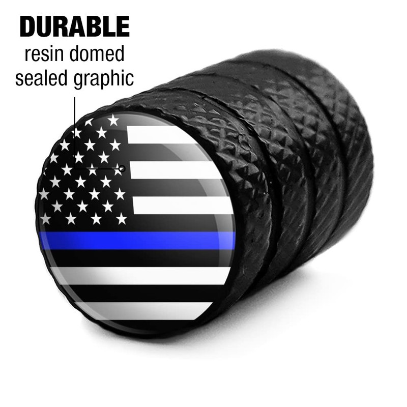 GRAPHICS & MORE Thin Blue Line American Flag Tire Rim