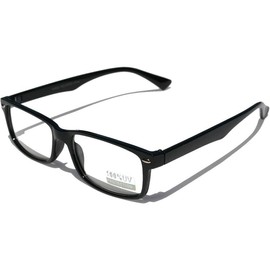 Casual Fashion Horned Rim Rectangular Frame Clear Lens Eye Glasses - Color: Black