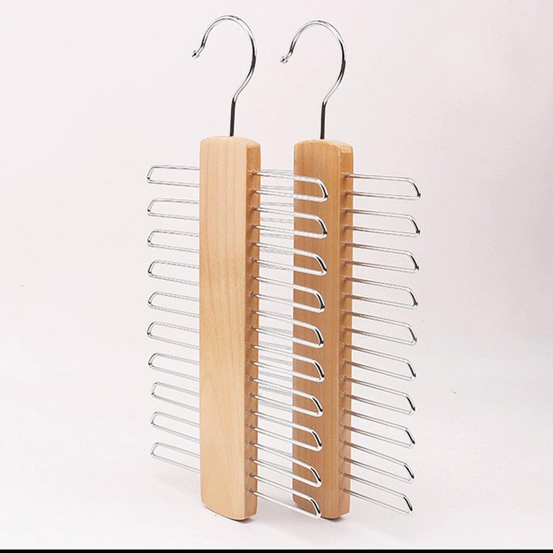【WOODEN 360 DEGREE ROTATING ORGANIZER】20 PCS CLOSET STORAGE CAPACITY FOR