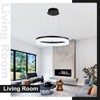 Buccleuch Black LED Chandelier, Dimmable Round Chandelier for Dining Room