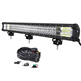 Willpower 28 inch 396W LED Light Bar Triple Row Spot Flood Combo Beam Off Road Lights Waterproof Work Light with Wiring Harness for Jeep Trucks SUV ATV UTV Boat Lights, 12V 24V