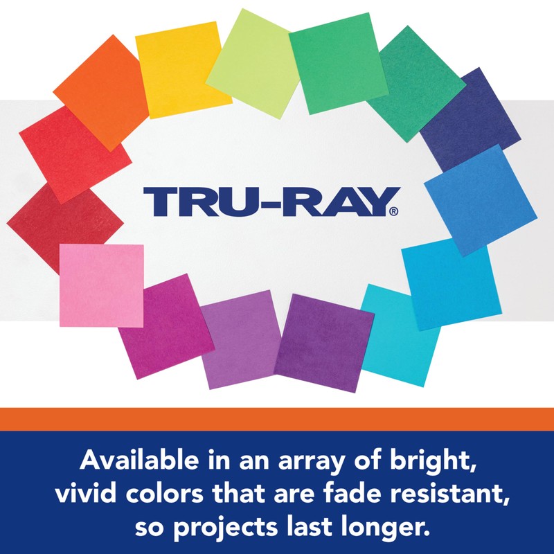 Tru-Ray® Construction Paper, 50% Recycled, 9" x 12", White, Pack