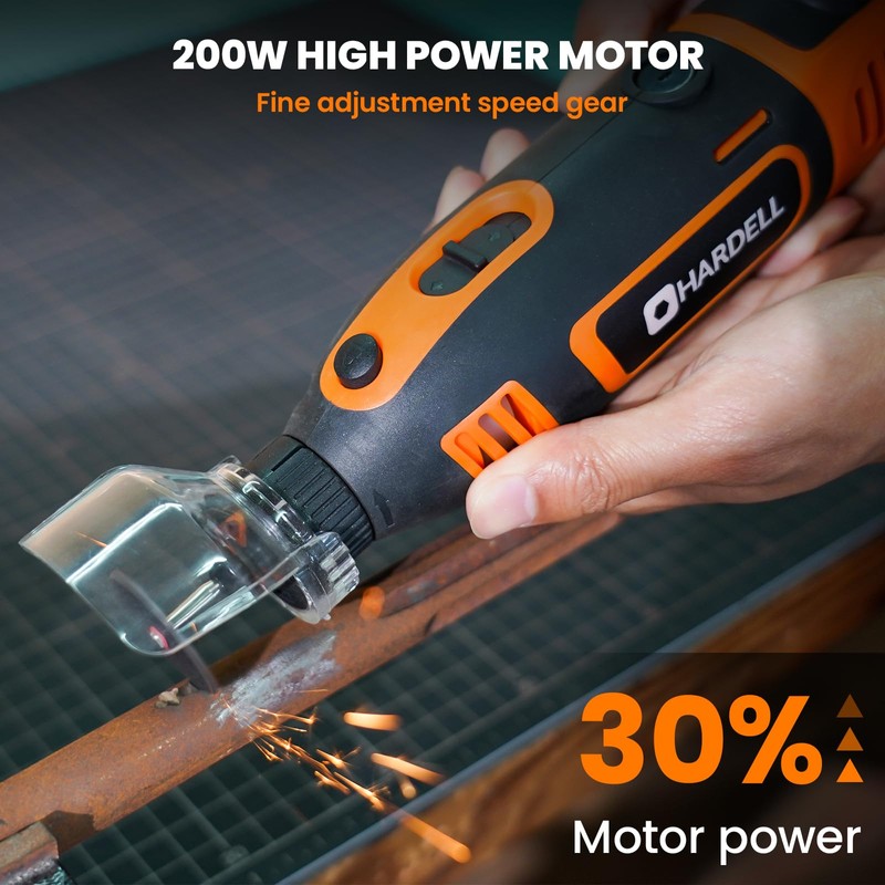 200W Corded Rotary Tool Kit with Fine Speed Control &