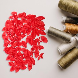 EXCEART 100pcs Lip Shaped Buttons Flatback Lip Red Mouth Plastic Sewing Buttons for Crafting Scarpbooking Scarf Clothes DIY Doll Accessories