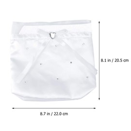 Beaupretty Bolso de mano para dama de honor con diseño de flores de satén, color blanco