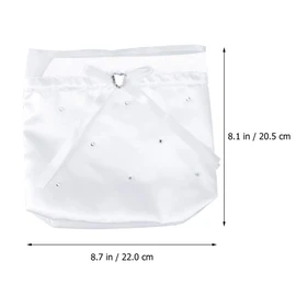 Beaupretty Bolso de mano para dama de honor con diseño de flores de satén, color blanco