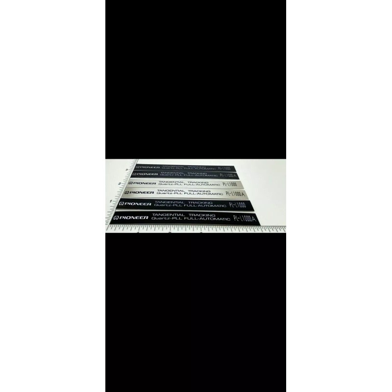 Pioneer PL-L1000 PL-L1000A Metal Silver Black Badge Replacement Plate