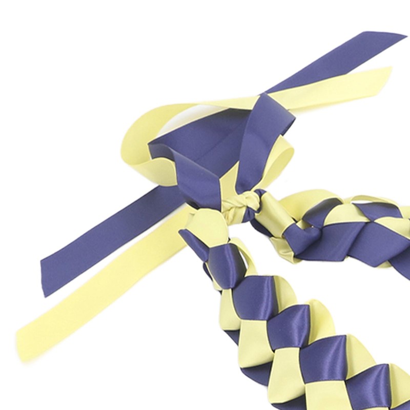 2Pcs Ribbon Leis Double Braided Necklace Graduation Congrats Accessory for