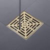 DEOKXZ 4-1/4 Inch Brushed Gold Shower Drain Square, Base with