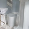 Autumn Alley White Farmhouse Bathroom Trash Can and Toilet Bowl