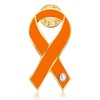 Awareness Ribbon Pin, Flat Ribbon, Badge, Orange: Racial discrimination, etc