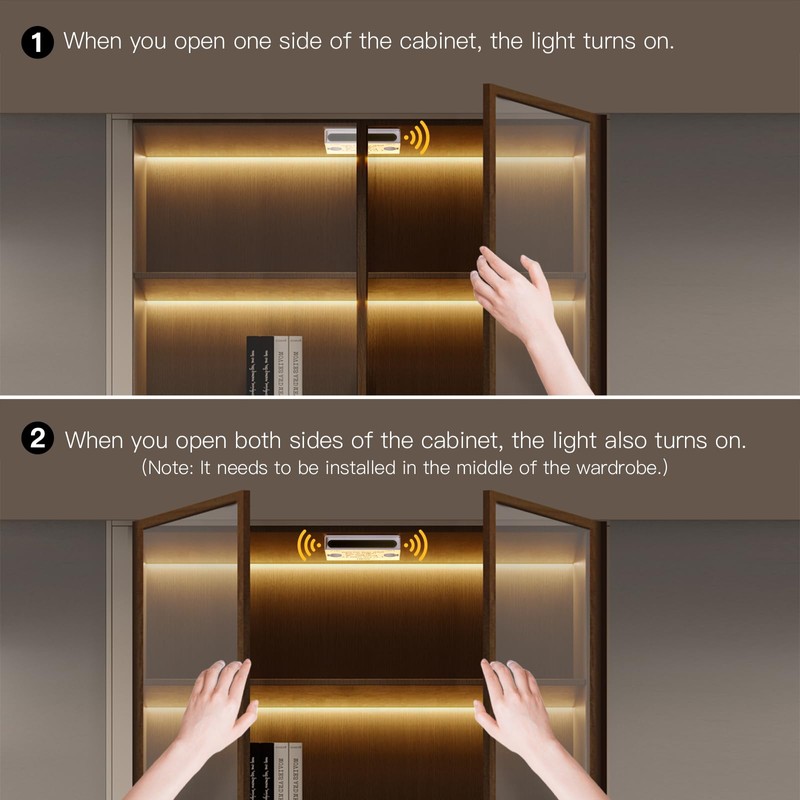 CHNMALITAI 12V Under Cabinet COB LED Strip，6 Roll 2M Warm