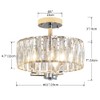 AGV LIGHTING CL003F K9 Crystal Ceiling Light Fixture, Modern Semi