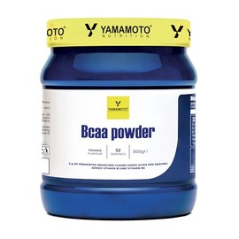 YAMAMOTO NUTRITION BCAA 2:1:1 300 gr, Integratore Alimentare di Aminoacidi Ramificati Fermentati con Vitamina B1 e B6, Integratore per Sportivi BCAA POWDER, Gusto Arancia
