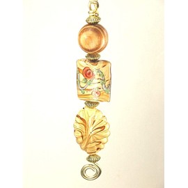 Sweep of Prairie Wheat Cream Lampwork Glass Ceiling Fan Pull Chain