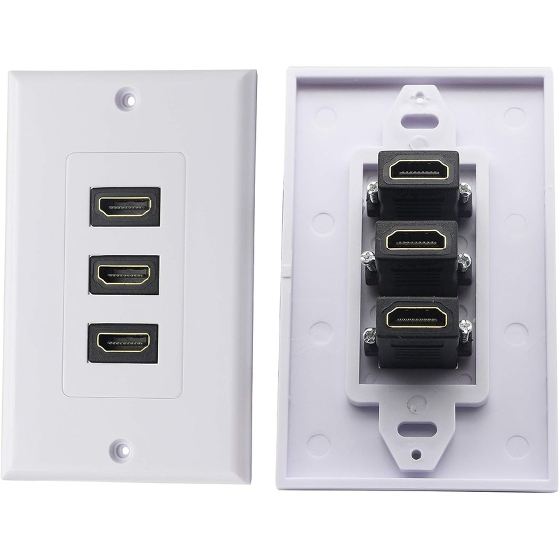 zdyCGTime 3-Port HDMI 2.0 Decorative Wall Plate - HDMI, Component,
