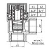 1/2" x 3/4" Safety Pressure Release Relief Reducing Valve FxF