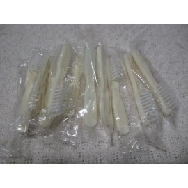 BOB BARKER Jail Prison 3 1/4" Snub/Short Handle White Plastic Toothbrush Lot 10!