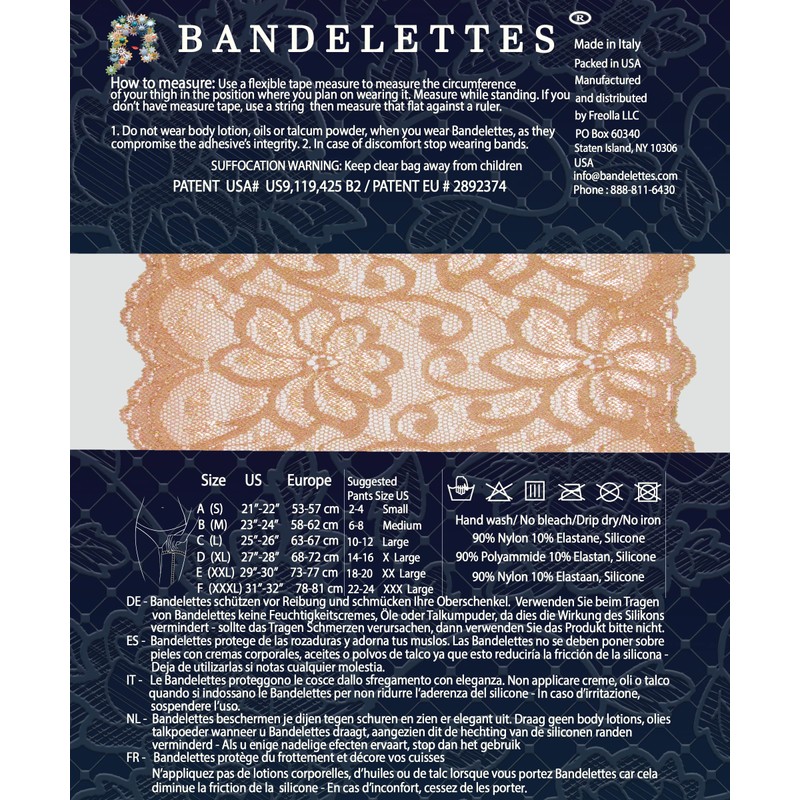Bandelettes Sexy Anti-Chafing, Elastic Thigh Bands, Prevent Friction - Beige