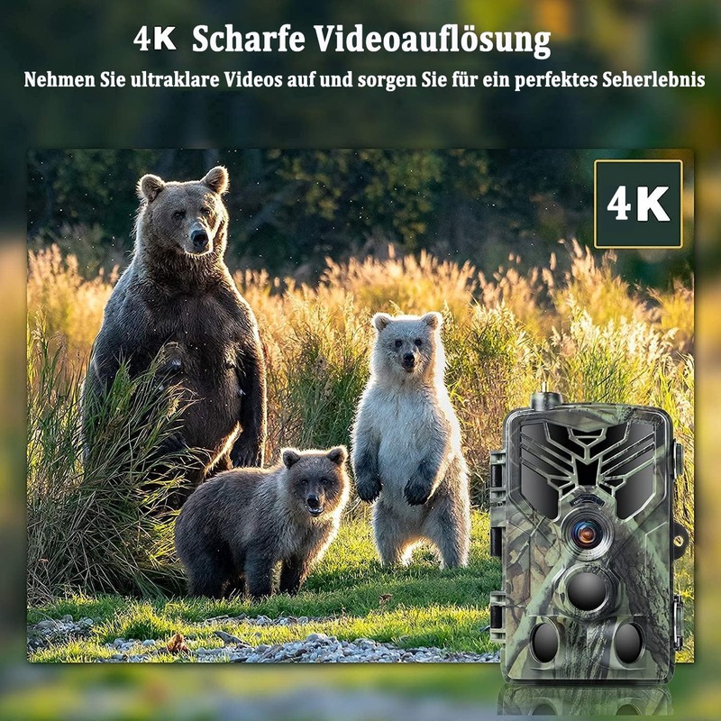 FunKind Wildlife Camera 4G App, 120 MP 4K, Wildlife Camera