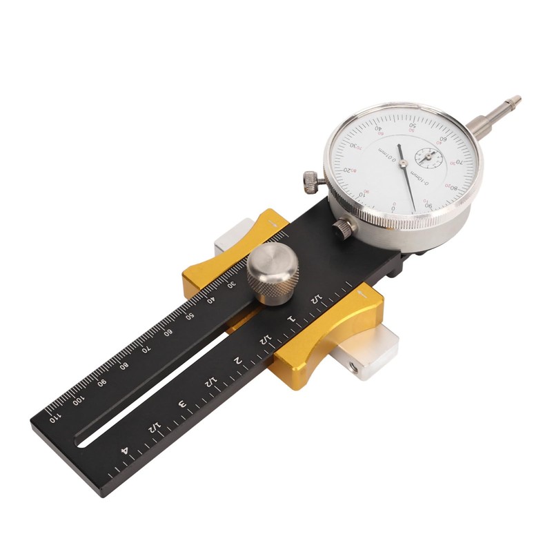 Woodworking Table Saw Dial Indicator, Stainless Steel, Black Calibration Tool