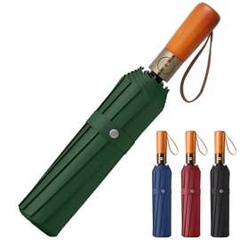 Foldable Umbrella, Open-Close Automatic Pocket Umbrella, Lightweight Design, Windproof and Rainproof Folding Umbrella for Men and Women (Green)