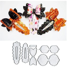 2Pcs/set Bowknot Hairpin Metal Die Cuts Cutting Dies, Bowknot Hairpin Paper Cards Cutting Dies Cut Stencils for DIY Embossing Card Making Book Tags Decorative Paper Dies Scrapbooking