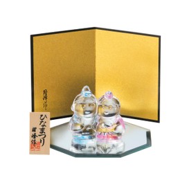 SA-268 Hinamatsuri Dolls with Octagonal Stand, Flat Decoration, Prince Decoration, Compact, Hina Festival, Peach Festival, Interior