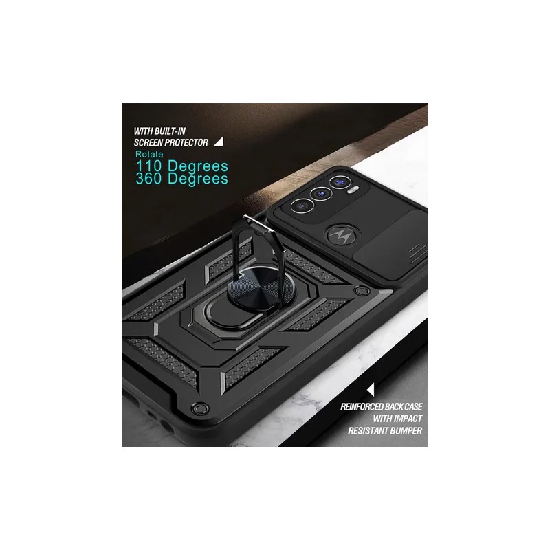 Funda Moto G60 Uso Rudo Antigolpes Tapa Cámara Deslizante Soporte