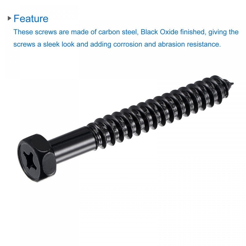 sourcing map Hex Lag Screws 5/16" x 2-1/2" Carbon Steel