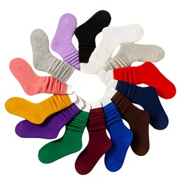 ZGKULAEAOW Colorful Socks, Children's High Socks, Crew Socks, Color, Loose Socks, Set of 2, Girls, Boys, Outstanding, Students, Kindergarten, School, Events, white