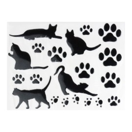 KOYOKOMA 3D Sticker Cat Paw Car Sticker Accessory Cat Car Suitcase Scratches Cover Cute Cat Sticker 3D Sticker (Black)
